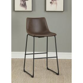 Brown and Black Armless Bar Stool (Set of 2)