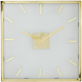 DecMode 20" Gold Stainless Steel Wall Clock with Clear Face