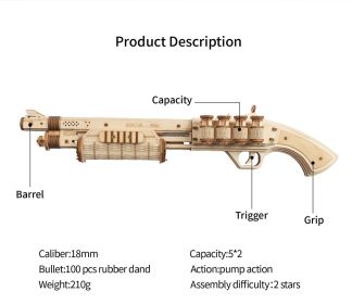 Robotime ROKR Revolver Gun 3D Wooden Puzzle