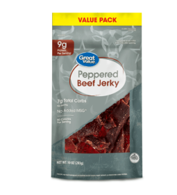 Great Value Peppered Beef Jerky Value Pack, 10 oz