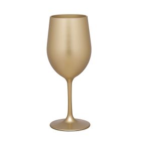 Metallic Gold Color Plastic Wine Glasses Set of 4 (12oz)