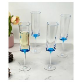 Oval Halo Plastic Champagne Flutes Set of 4 (4oz)