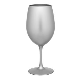 Metallic Silver Color Plastic Wine Glasses Set of 4 (20oz)