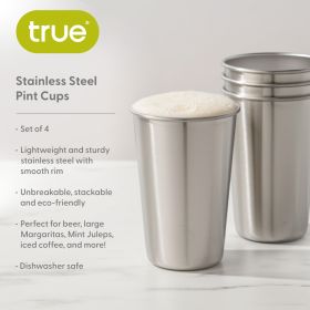 Stainless Steel Pint Cups, Set of 4 by True