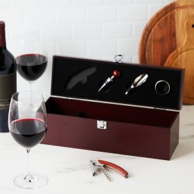 Cherry Wood 1-Bottle Wine Accessory Gift Set – The Perfect Pairing of Elegance and Practicality.