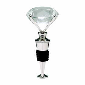 Clear Diamond Bottle Stopper, 4.25"