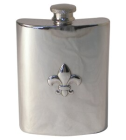 Fleur-de-lis Pewter Flask 6oz