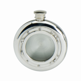 English Pewter Port Hole Flask