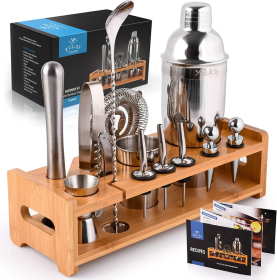 24-Piece Stainless Steel Bartender Set Kit