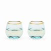 Aqua Bubble Stemless Wine Glass Set By Twine