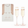 Sophisticated Rose Crystal Champagne Flute Set by Twine