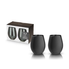 Gunmetal Stemless Wine Glasses By Viski