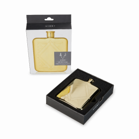 Gold Art Deco Flask By Viski