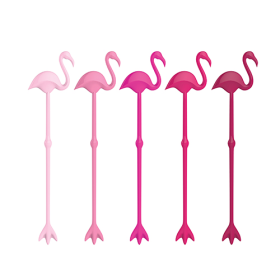 Flamingo Stir Sticks (Set Of 5) By Truezoo