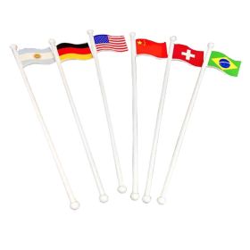 Various National Flags Cocktail Picks, Stirring Sticks, 50Pcs