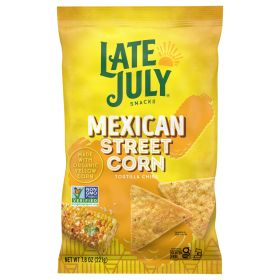 Late July Snacks - Mexican Street Corn Tortilla Chips  - Case Of 12-7.8 Oz