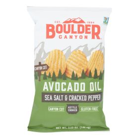 Boulder Canyon - Avocado Oil, Sea Salt And Cracked Pepper  Potato Chips - Case Of 12 - 5.25 Oz.