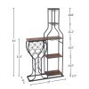 11 Bottle Wine Bakers Rack, 5 Tier Freestanding Wine Rack with Hanging Wine Glass Holder