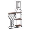 11 Bottle Wine Bakers Rack, 5 Tier Freestanding Wine Rack with Hanging Wine Glass Holder