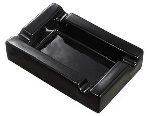 Visol Stadium Dard Wood and Metal Rectangular Cigar Ashtray - VASH423