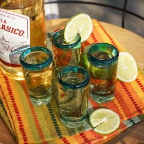 Primavera Recycled Shot Glass Set –  Celebrate with Authentic Mexican Flair.