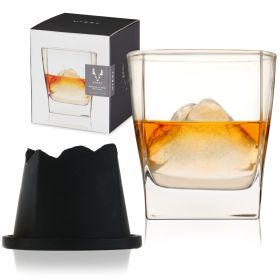 2-piece Glacier Mountain Ice Mold with Glass Set Viski®