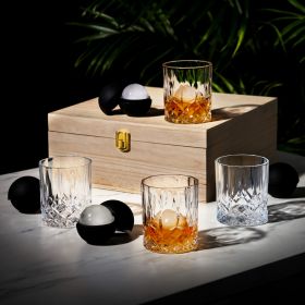 Viski 8-Piece Crystal Liquor Glass & Ice Sphere Set – A Symphony of Whiskey Indulgence