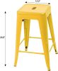 Set of 4 Yellow Metal 24-in Stacking Barstools