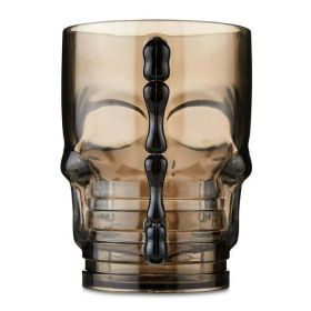 Halloween Plastic Skull Beer Mug - 19 oz Gray Party Tableware for Spooky Celebrations