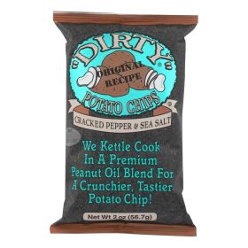 Dirty Chips Potato Chips - Cracked Pepper And Salt - Case Of 25 - 2 Oz