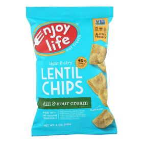 Enjoy Life Plentils Dill & Sour Cream Lentil Chips - 4 Oz - Case Of 12