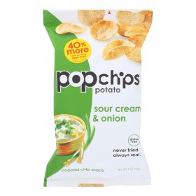 Popchips Sour Cream & Onion Potato Chips- Case Of 12 - 5 Oz