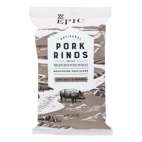 Epic Sea Salt & Pepper Pork Rinds - Case Of 12 - 2.5 Oz.