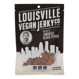 Louisville Vegan Jerky - Black Pepper - Case Of 10 - 3 Oz