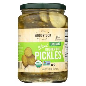 Woodstock Organic Kosher Dill Pickles - Sliced - Case Of 6 - 24 Oz.