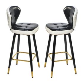 Jinsi Nan Rotating Bar Stool: 360° Swivel, Leather, Backrest