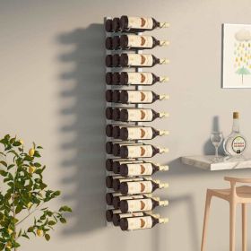 White Iron Wall Mounted Wine Rack for 36 Bottles