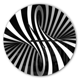 Designart 'Black and White Spiral ' Modern wall clock  23" x 23"