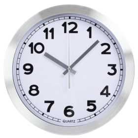 Everyday Home 12 Inch Brushed Aluminum Wall Clock