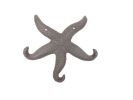 8" Cast Iron Wall Mounted Decorative Metal Starfish Triple Hook