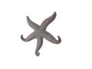 8" Cast Iron Wall Mounted Decorative Metal Starfish Triple Hook