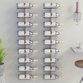 Durable White Metal Wine Rack - Wall Mounted