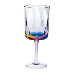 Rainbow Diamond Plastic Wine Glasses Set of 4 (16oz)