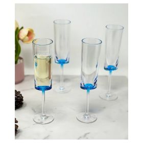 Oval Halo Plastic Champagne Flutes - Set of 4 – Elegant, Durable Drinkware