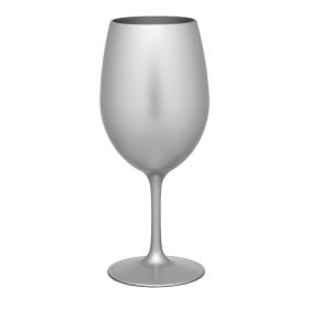 Set of 4 Metallic Silver Plastic Wine Glasses (20oz)