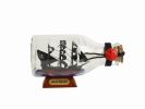 Captain Hook's Jolly Roger from Peter Pan Pirate Ship in a Glass Bottle 5""