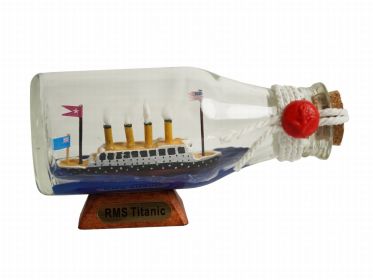 Titanic Model Ship in a Glass Bottle 5""