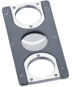 Visol Magellan Gun Matte Polished Chrome Guillotine Cigar Cutter - VCUT-12