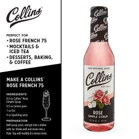 12.7 oz. Rose Simple Syrup by Collins