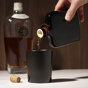 Irving Nautilus Ceramic Flask in Black Viski